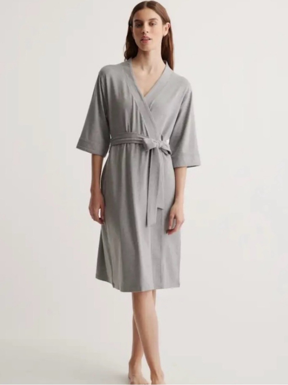 NWT Quince Bamboo Jersey Robe, XL (Gray)